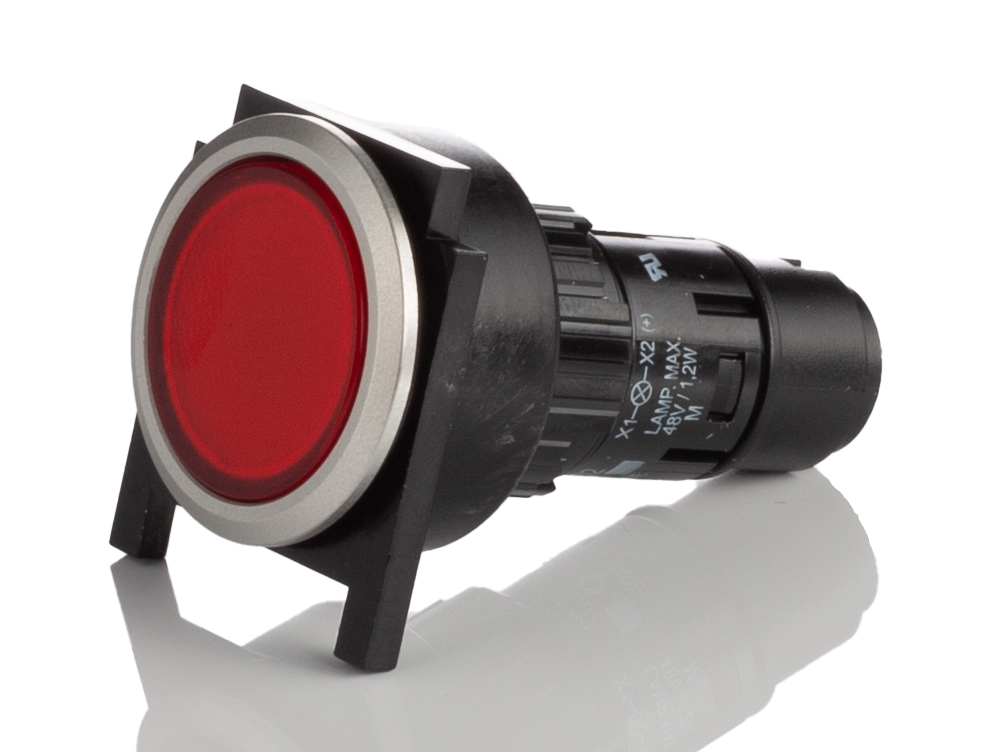 EAO, 61, Panel Mount Red LED Pilot Light, 16mm Cutout, IP65, Round