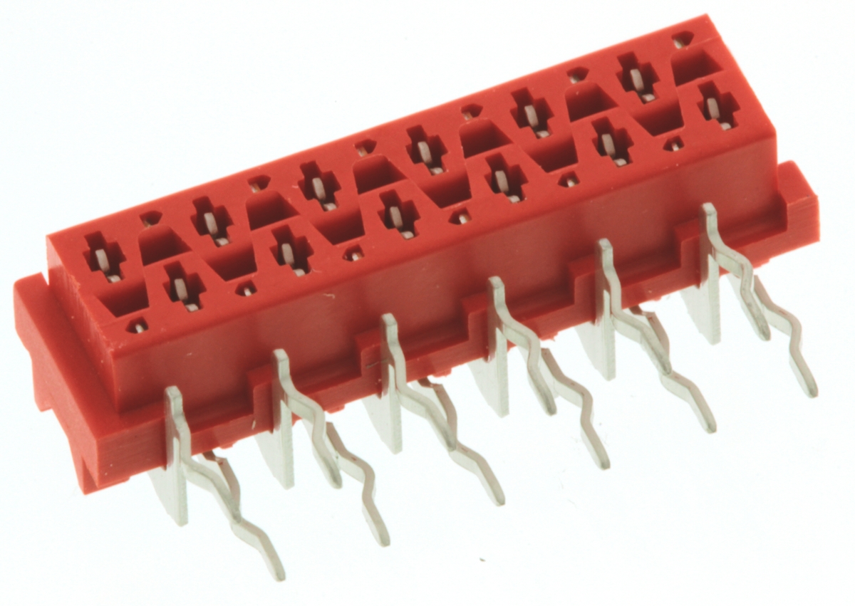 TE Connectivity Micro-MaTch Series Right Angle Through Hole Mount PCB Socket, 12-Contact, 2-Row, 2.54mm Pitch, Solder