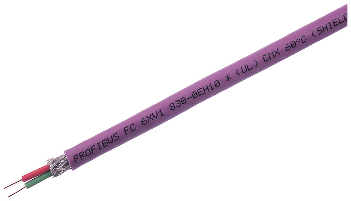 Siemens 6XV1831 Series Data Cable, 2 Cores, 50.26 mm², Screened, 20m, Aluminium Foil, Tinned Copper Braid Shield,