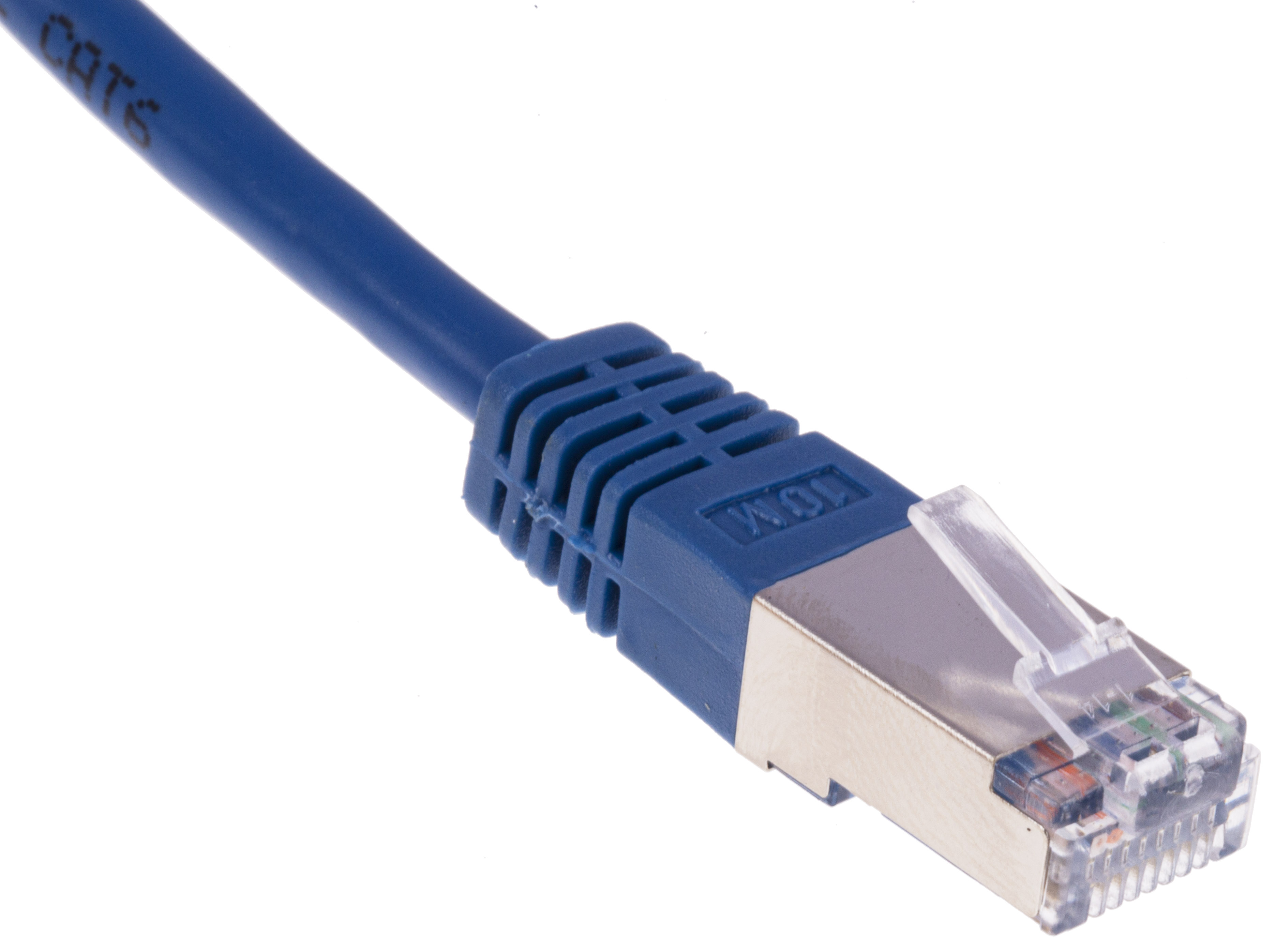 RS PRO, 10m Cat6, Blue RJ45 to Male RJ45 Male, S/FTP Shielded, Terminated PVC Sheath