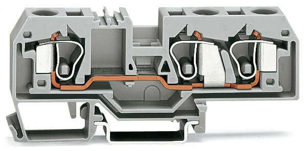 WAGO 284-681-1 284 Series Grey, 10mm², 3-Level, Cage Clamp Termination