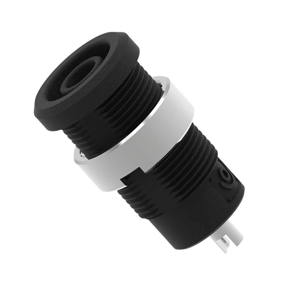 Electro PJP Black Female Banana Socket, 4 mm Connector, Solder Termination, 25A, 1kV, Nickel Plating