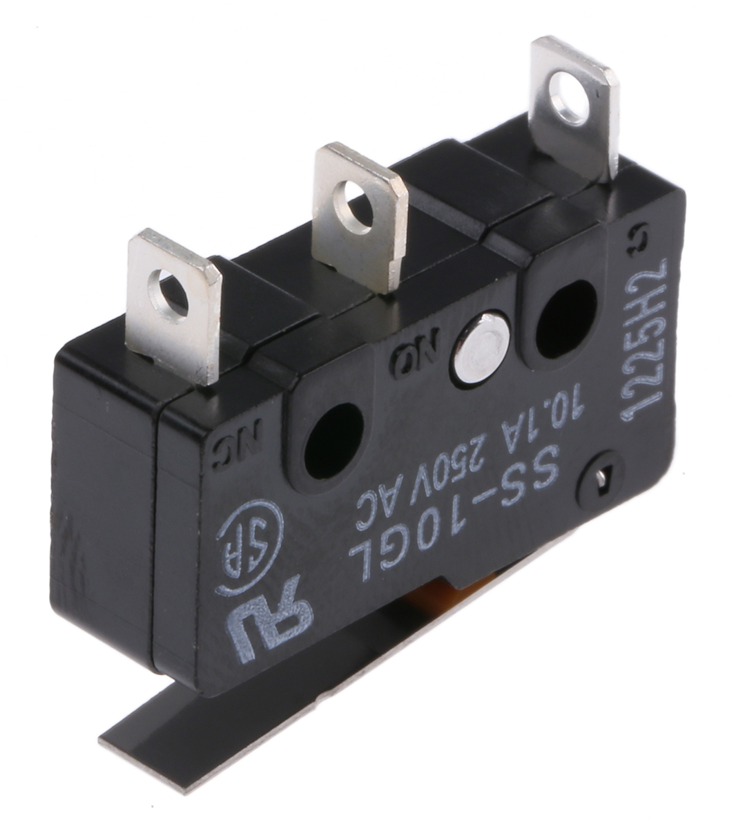 Omron Hinge Lever Micro Switch, Solder Terminal, 10.1 A @ 250 V ac, SPDT, IP40