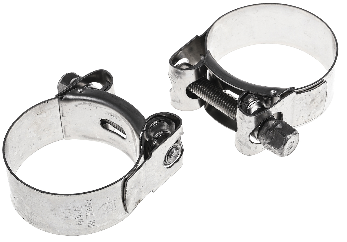 MIKALOR Stainless Steel, Zinc-Plated Steel (Bolt) Hex Screw Bolt Drive, 20mm Band Width, 40 → 43mm ID