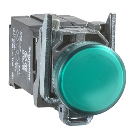 Schneider Electric, XB4, Panel Mount Green Universal LED Pilot Light, 22.5mm Cutout, IP66, IP67, IP69K, Round, 4400