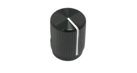 RS PRO 19mm Black Potentiometer Knob for 6.4mm Shaft