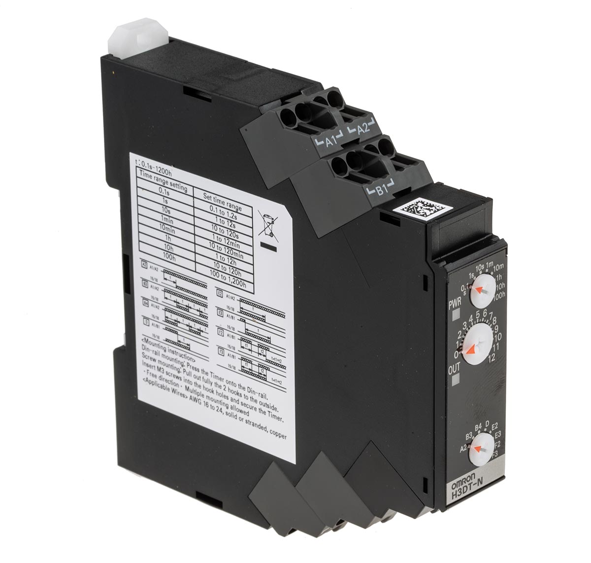 Omron H3DT Series DIN Rail Mount Timer Relay, 24 → 240V ac/dc, 2-Contact, 0.1 s → 100h, SPDT