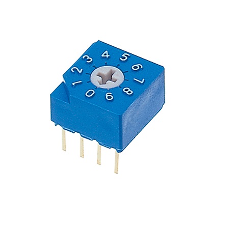 Nidec Components S-2000A, 10 Position, BCD Rotary Switch, 100 mA, Pin