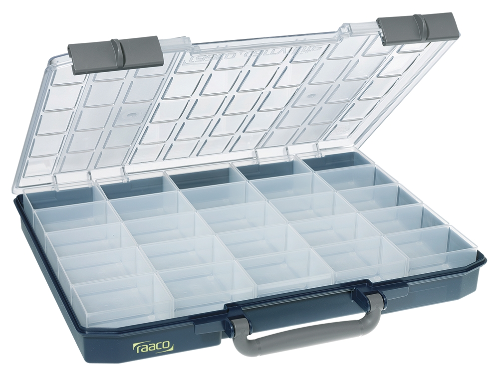 Raaco 25 Cell Blue PC, PP Compartment Box, 55mm x 425mm x 330mm