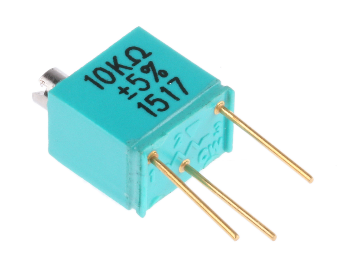10kΩ, Through Hole Trimmer Potentiometer 0.25W Top Adjust VPG Foil Resistors, 1240