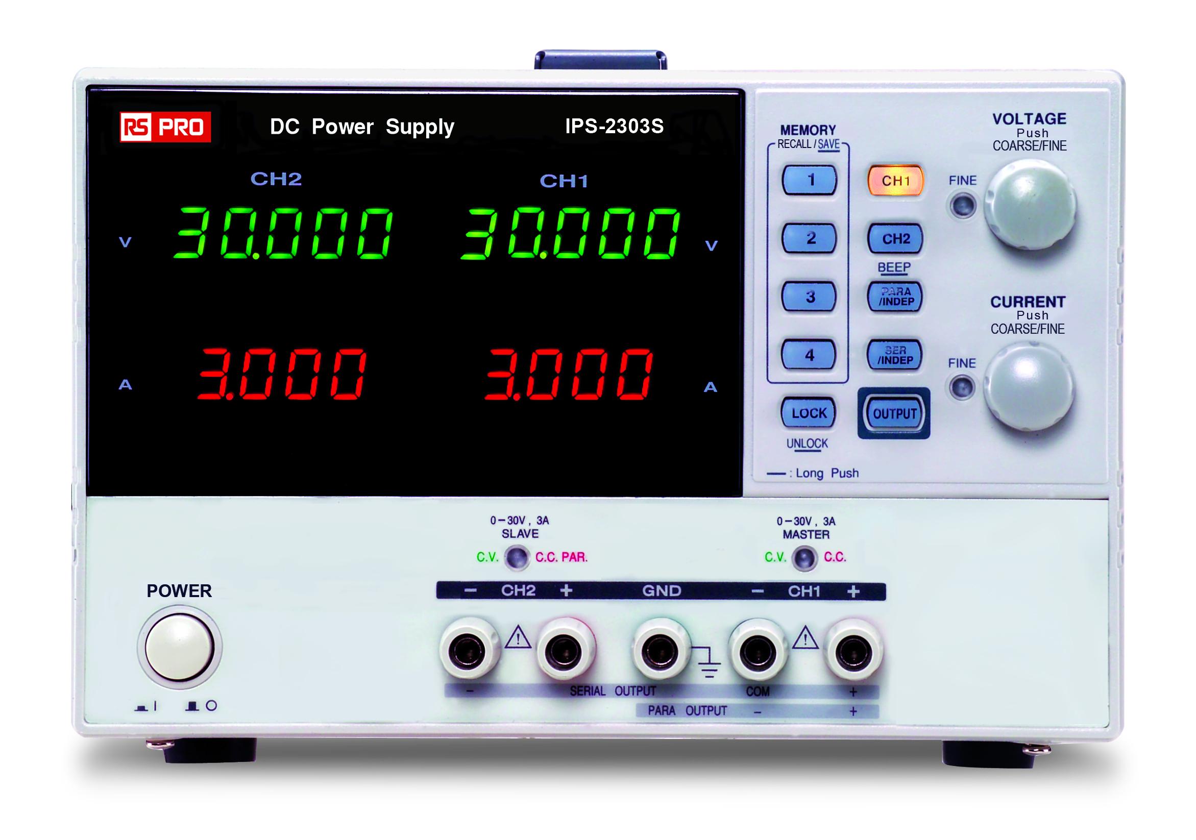 RS PRO Digital Bench Power Supply, 0 → 30V, 3A, 2-Output, 180W