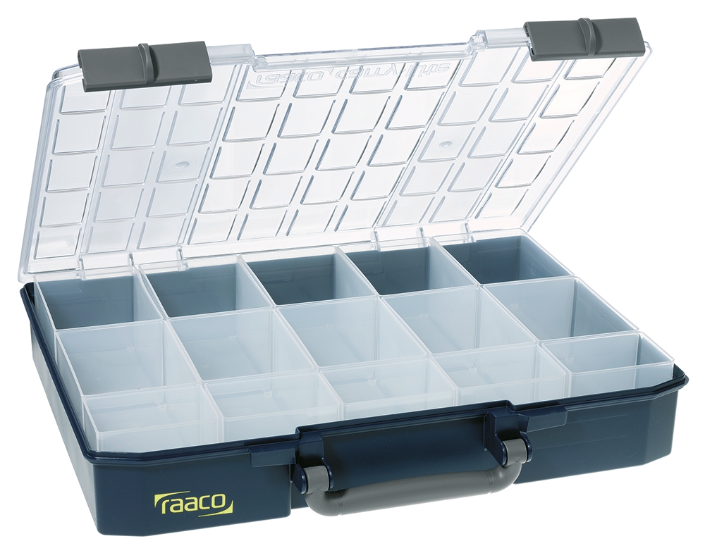 Raaco 15 Cell Blue Compartment Box, 79mm x 413mm x 330mm