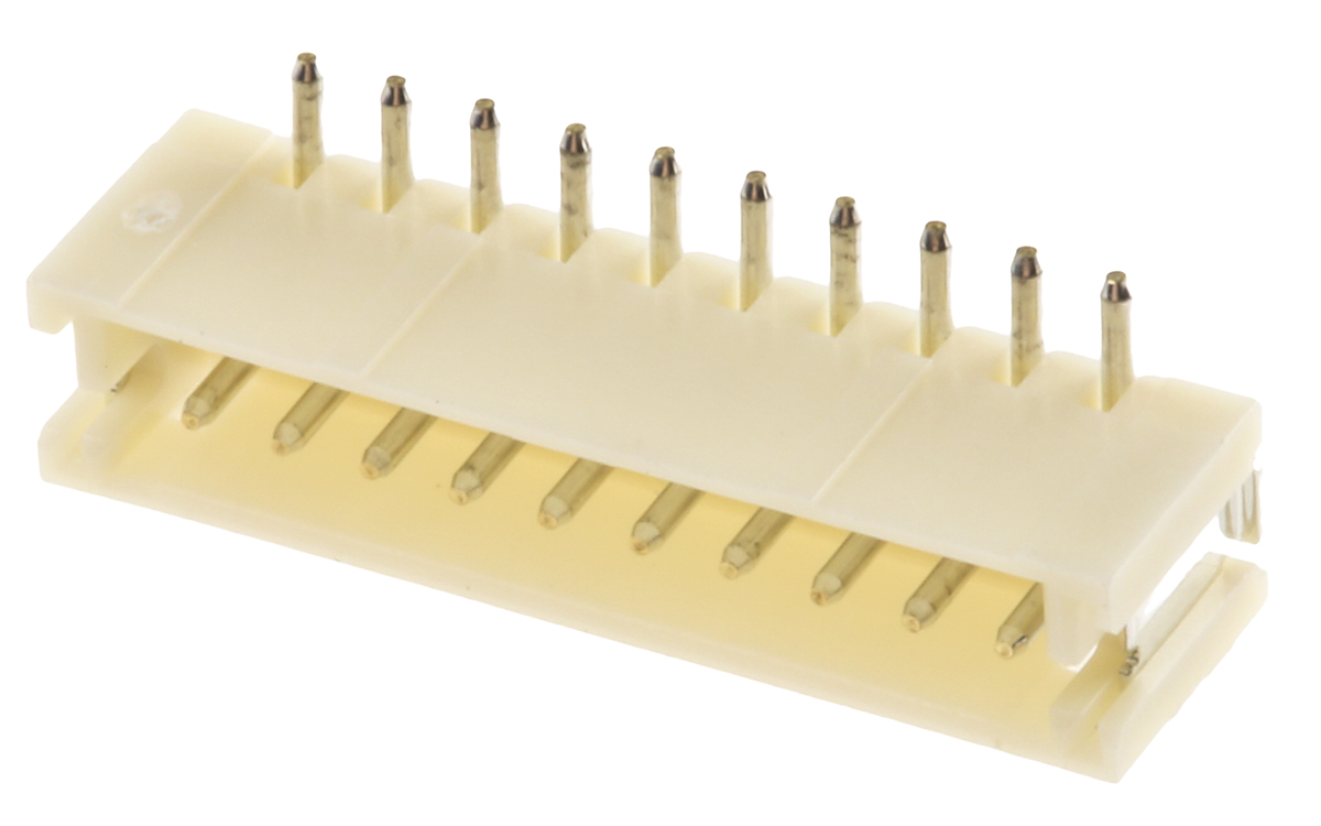 JST ZH Series Top Entry Surface PCB Header, 10 Contact(s), 1.5 mm Pitch, 1 Row, Shrouded