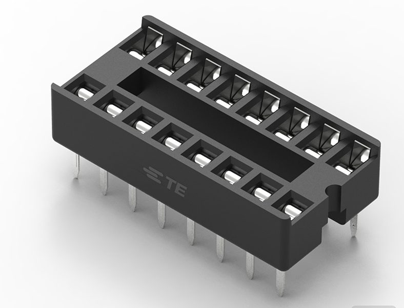 TE Connectivity 2.54mm Pitch Vertical 16 Way, Through Hole Standard Pin Ladder IC Dip Socket, 1A