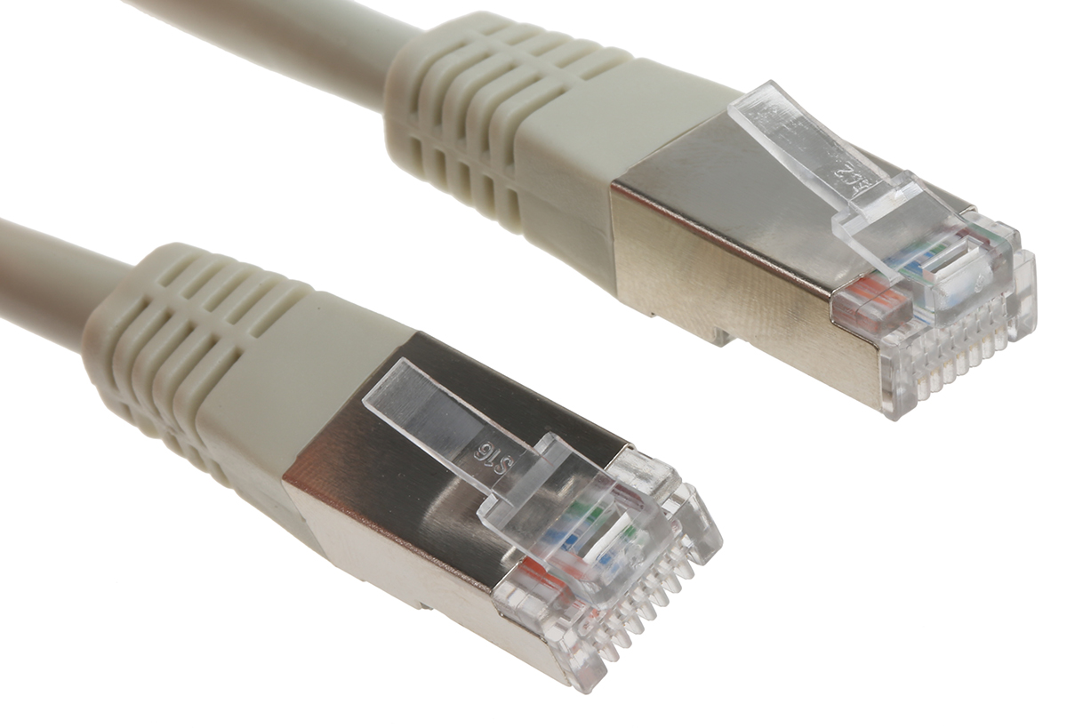 Decelect, 2m Cat5, Grey RJ45 to Male RJ45 Male, F/UTP Shielded, Terminated PVC Sheath