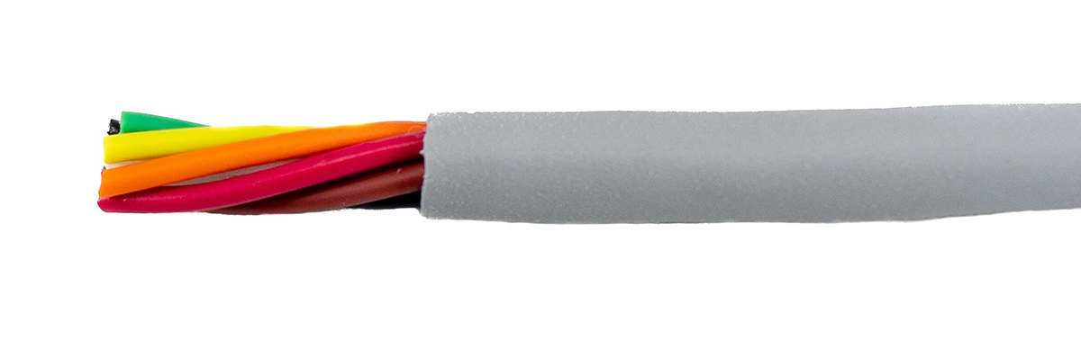 Alpha Wire Ecogen Ecocable Mini Control Cable, 6 Cores, 0.15 mm² 26 AWG, Unscreened, 30 m, Grey Modified Polyphenylene