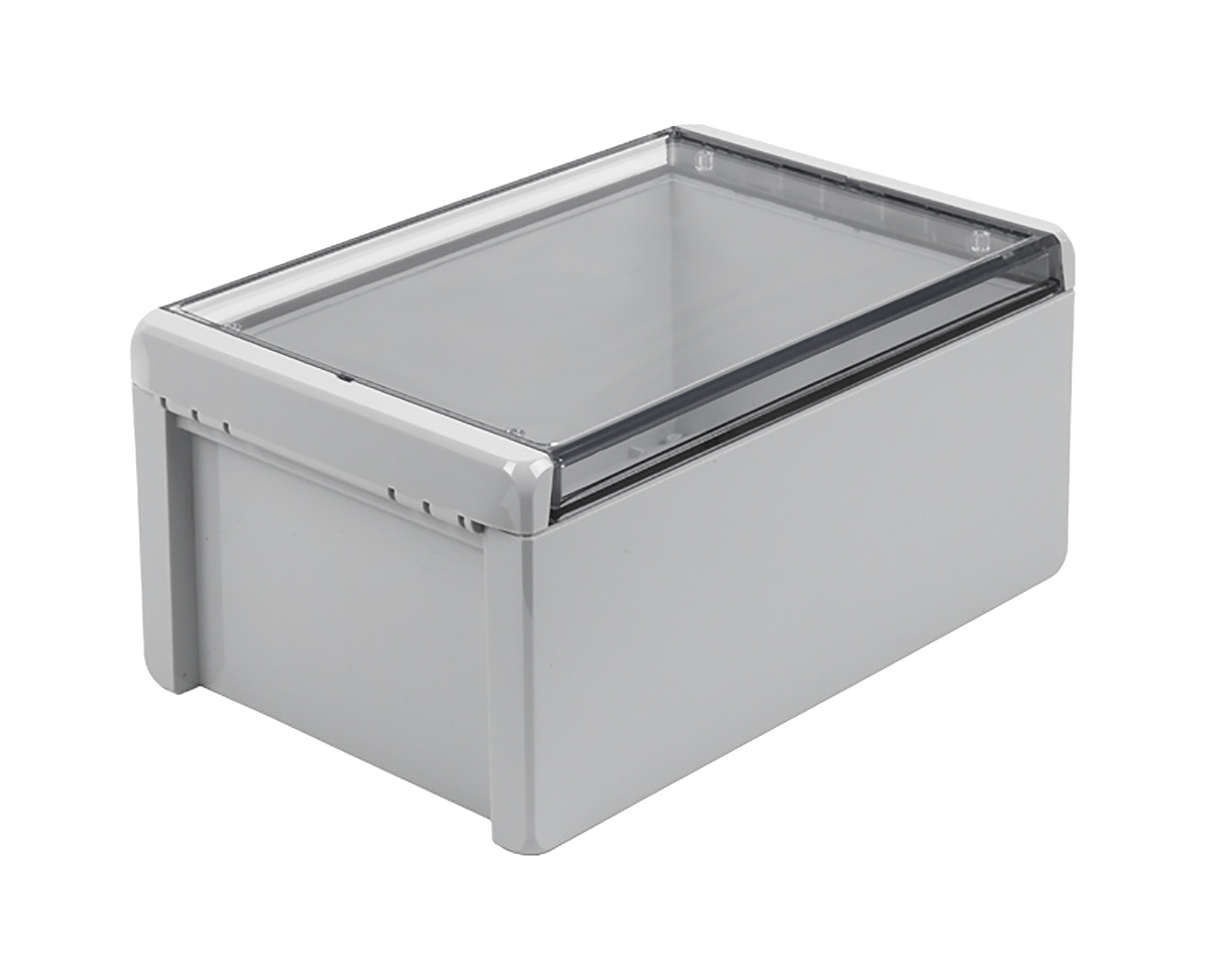 Bopla Bocube Series Light Grey Polycarbonate V0 Enclosure, IP66, IP68, IK07, Transparent Lid, 271 x 170 x 120mm
