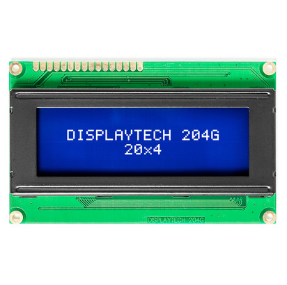 Displaytech 204G CC BC-3LP 204G Alphanumeric LCD Display, Yellow-Green on, Transmissive