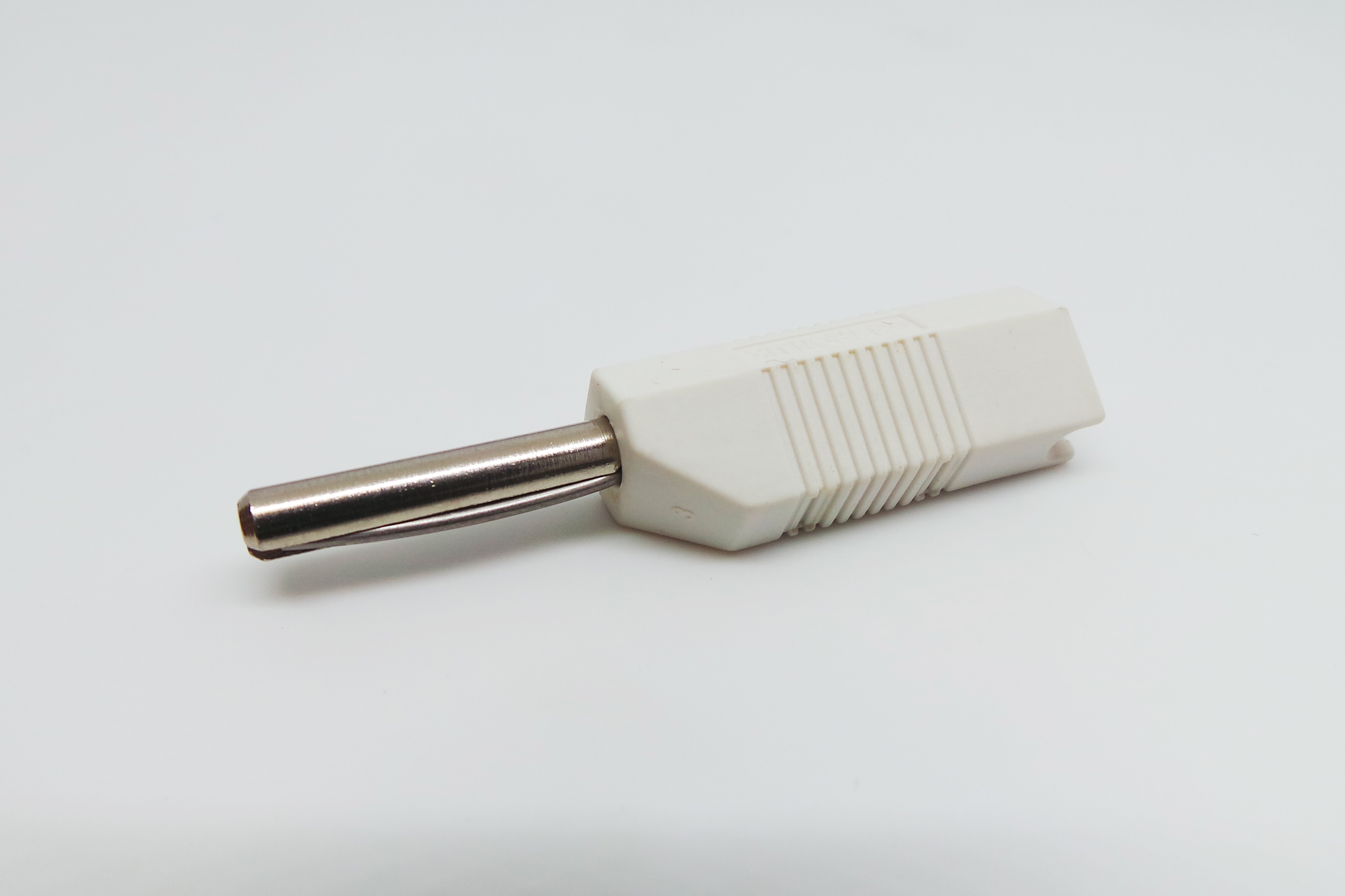 Deltron White Male Banana Plug, 4 mm Connector, Screw Termination, 16A, 50V, Nickel Plating