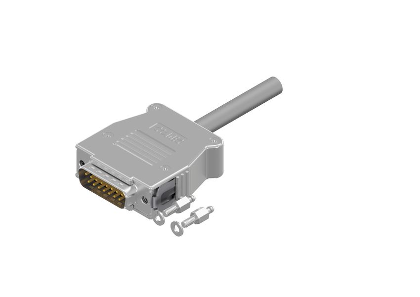 Amphenol Industrial 16-5123 15 Way Cable Mount D-sub Connector Plug, with Snap locks