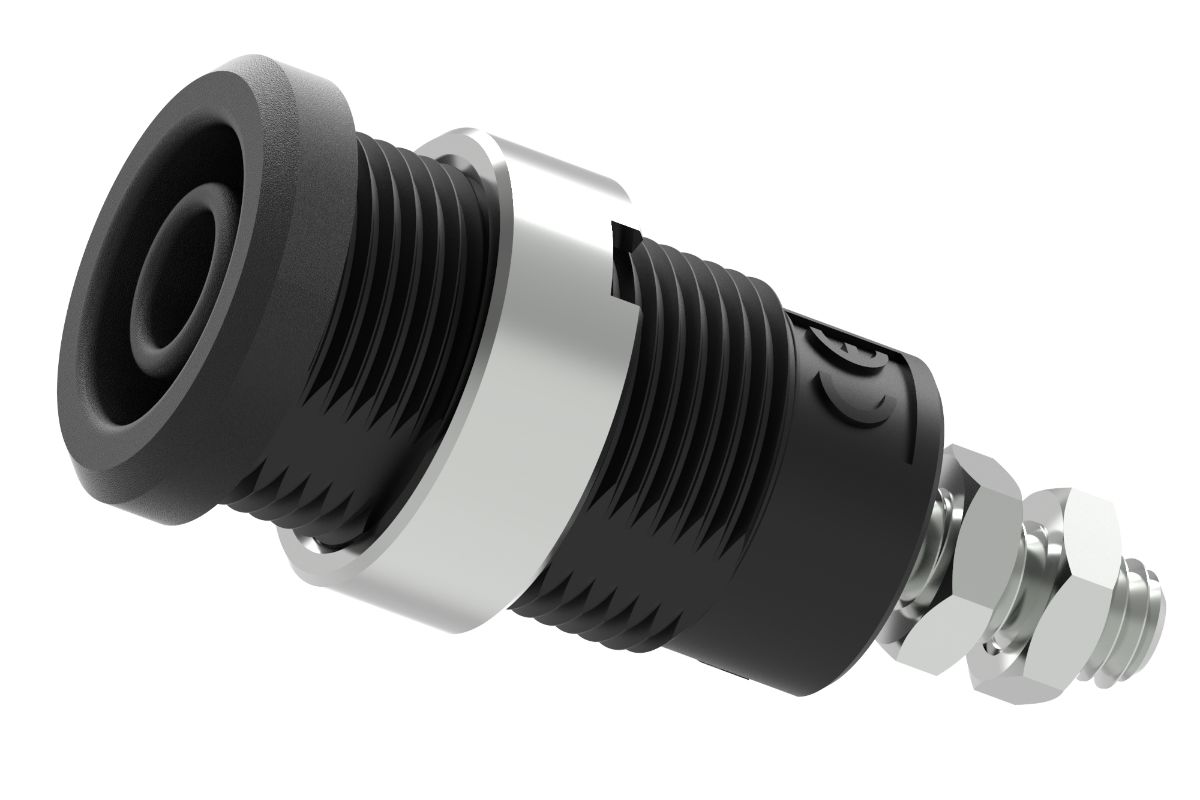 Electro PJP Black Female Banana Socket, Plug In Termination, 25A, 600 → 1000V