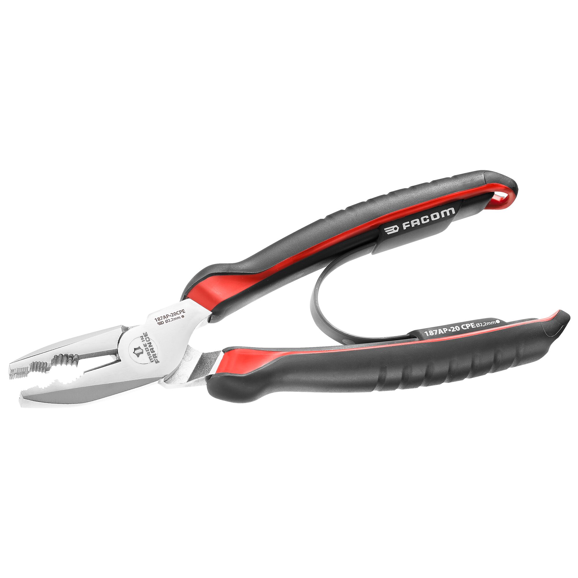 Facom 187AP.20CPEPF Combination Pliers, 205 mm Overall, Flat Tip
