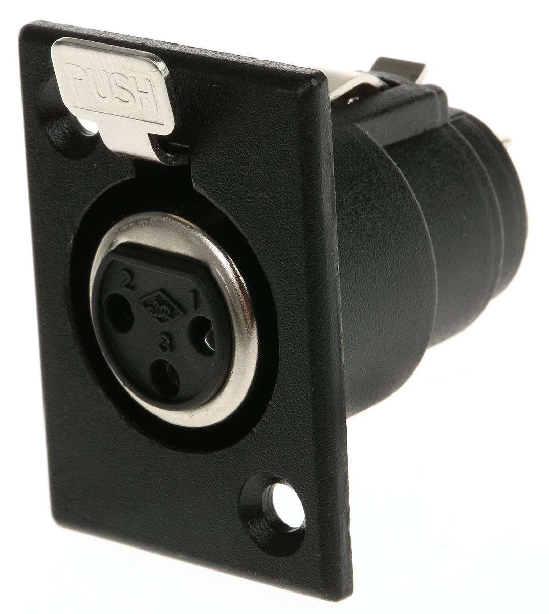 RS PRO Panel Mount XLR Connector, Female, 3 Way, Silver Plating