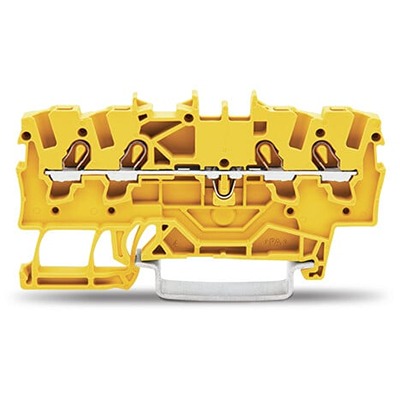 WAGO 2001-1406 TOPJOB S Series Yellow, 1.5mm², 1-Level, Push-In Cage Clamp Termination, ATEX, EAC Ex, IECEx