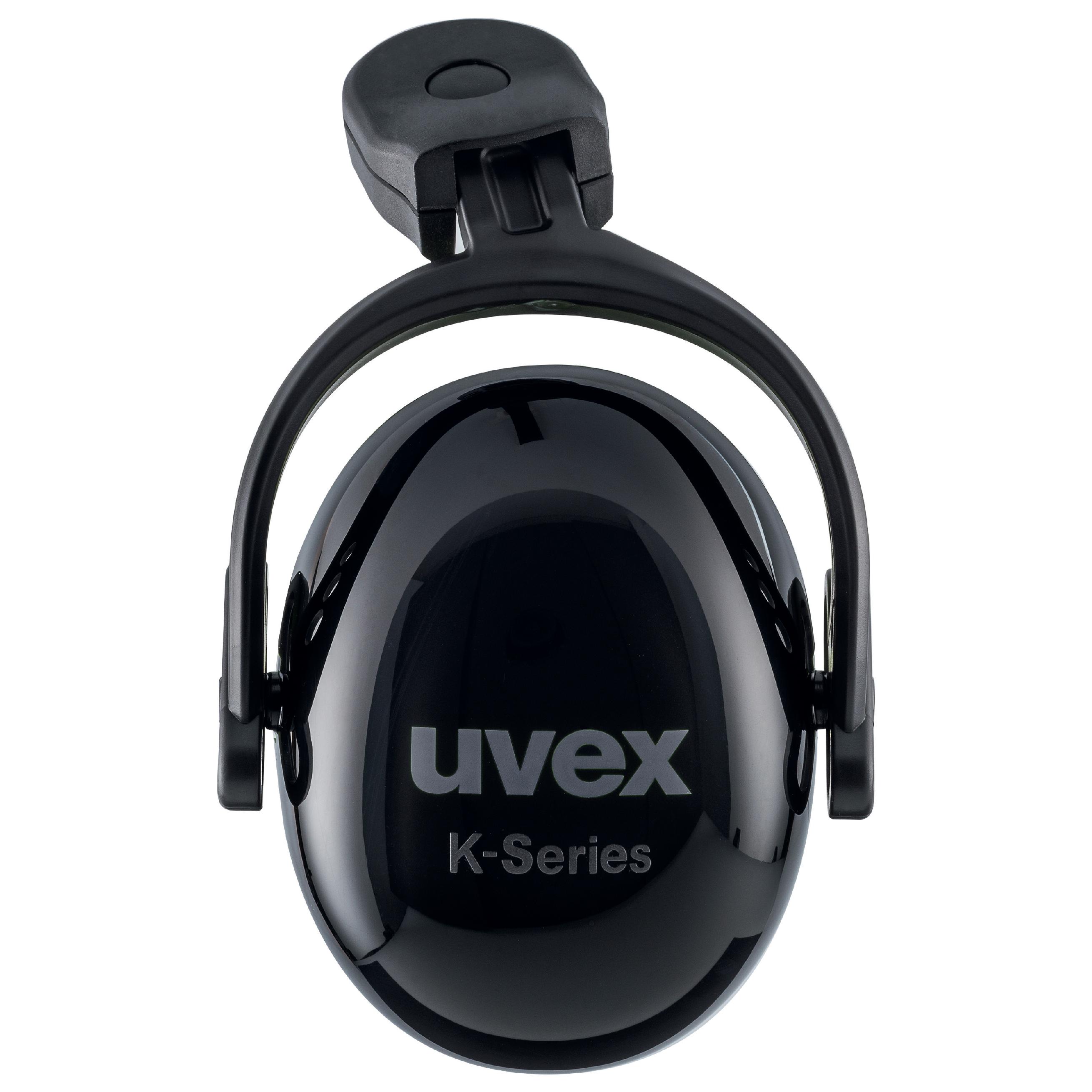 uvex K Ear Shells with Helmet Attachment, 28dB, Black, Grey