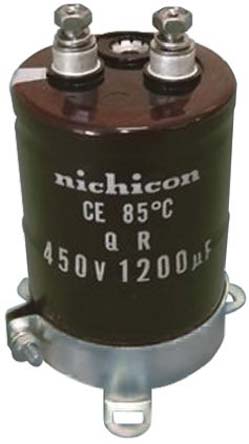 Nichicon 1200μF Aluminium Electrolytic Capacitor 450V dc, Screw Terminal - LQR2W122MSEF