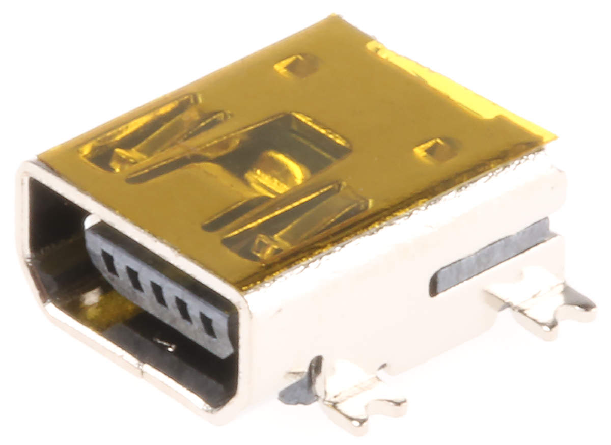 Wurth Elektronik Right Angle, SMT, Socket Type Micro AB 2.0 USB Connector