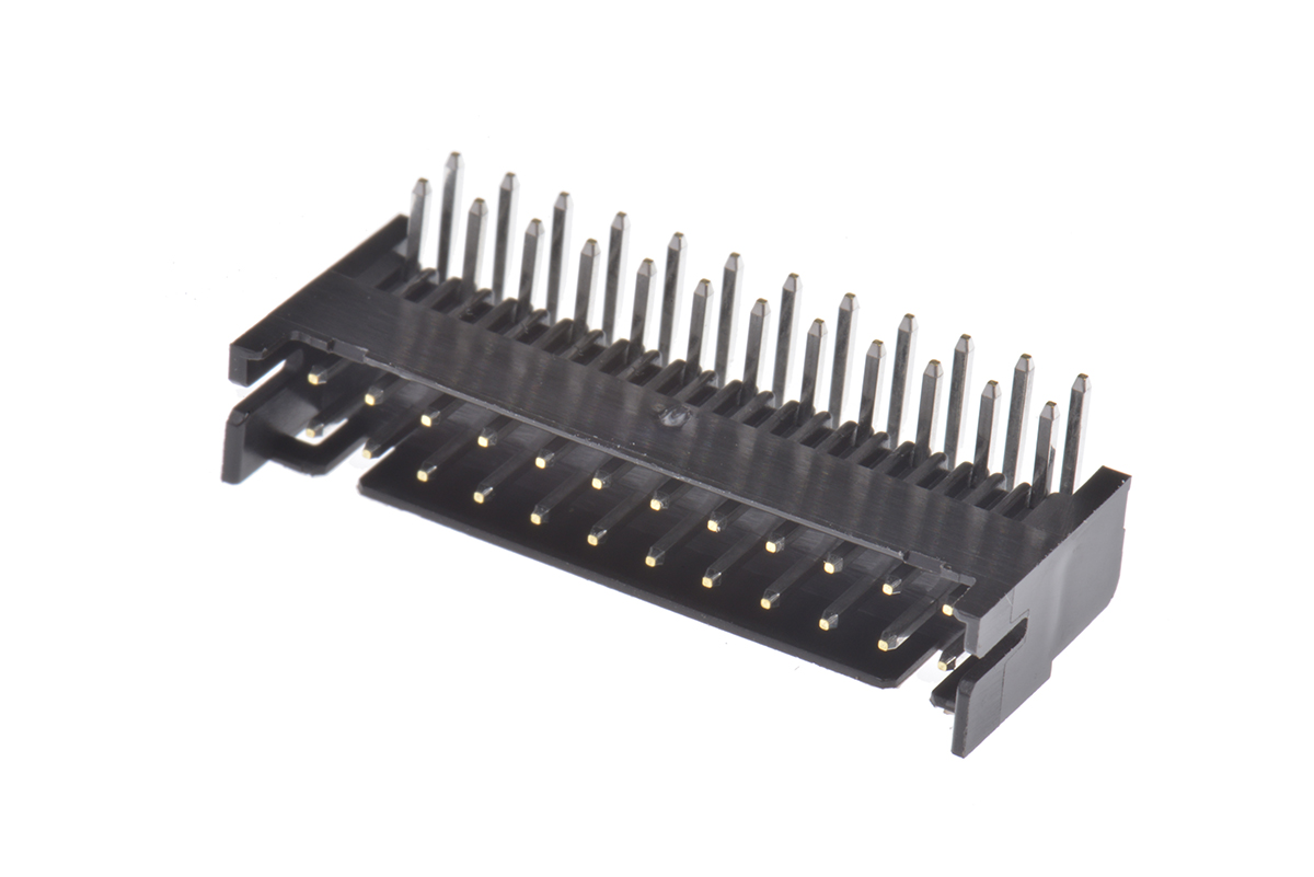 Hirose DF11 Series Right Angle Through Hole PCB Header, 24 Contact(s), 2 mm Pitch, 2 Row, Shrouded