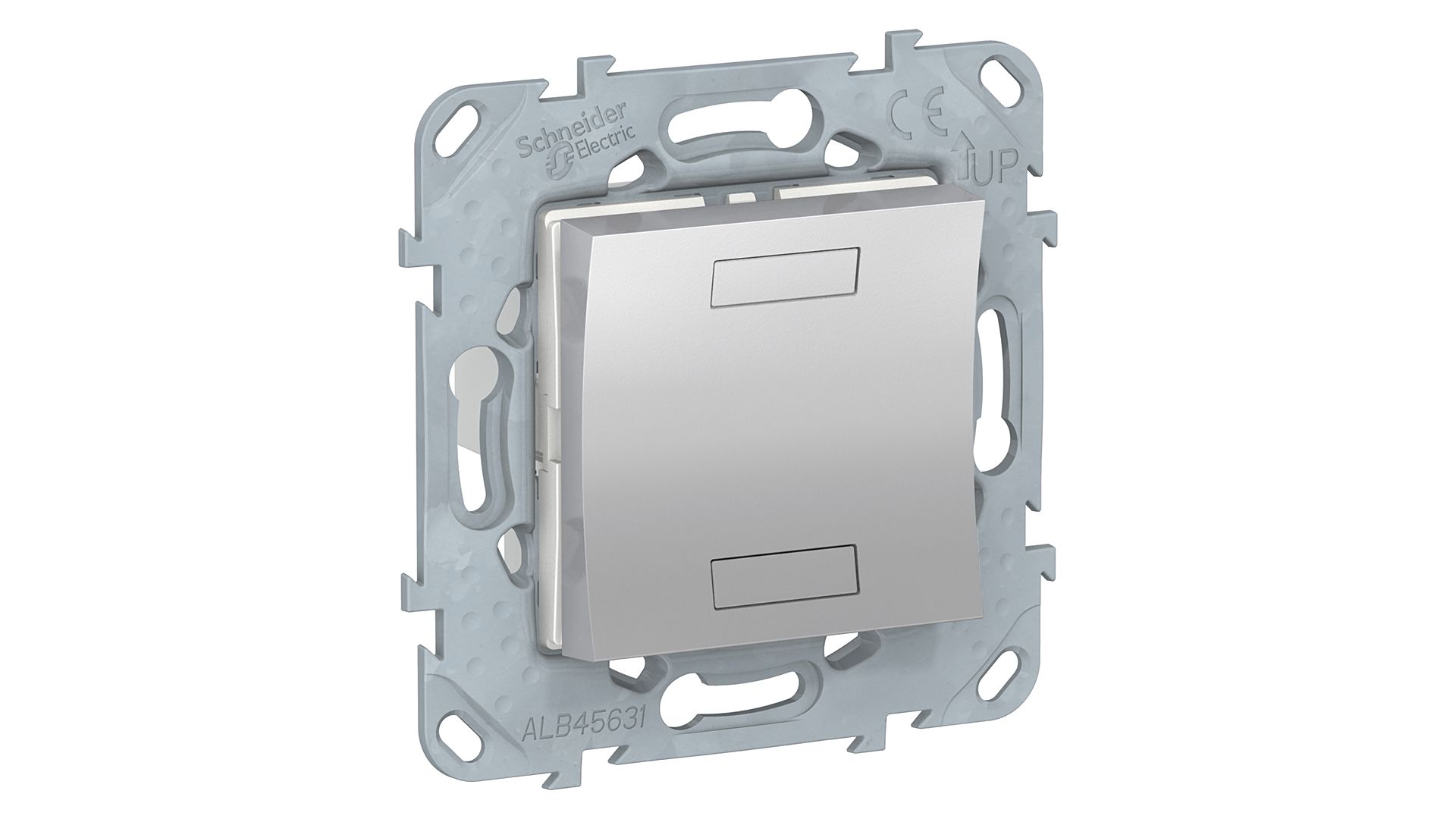 Schneider Electric Silver Push Button Light Switch, 1 Gang, New Unica