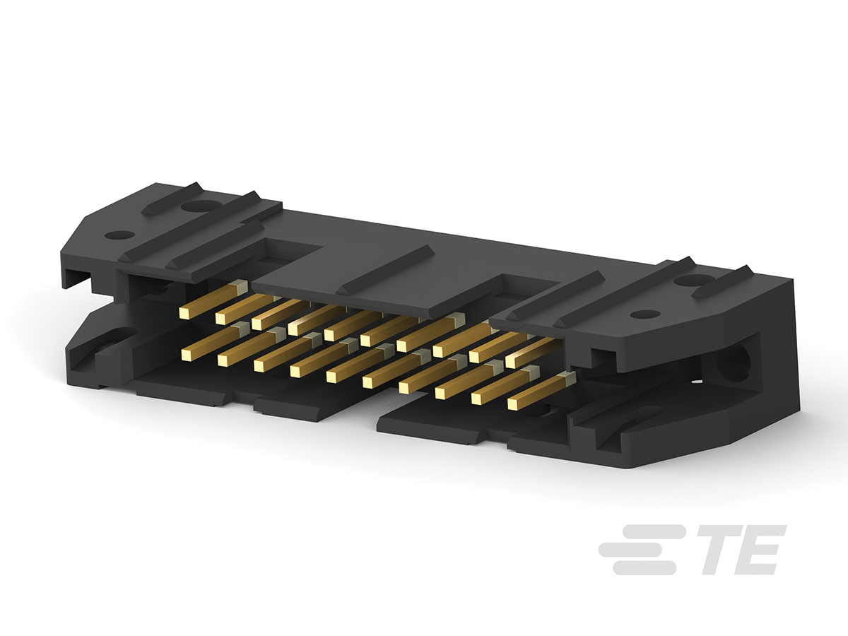 TE Connectivity AMP-LATCH Series Straight Through Hole PCB Header, 20 Contact(s), 2.54 mm Pitch, 2 Row, Shrouded