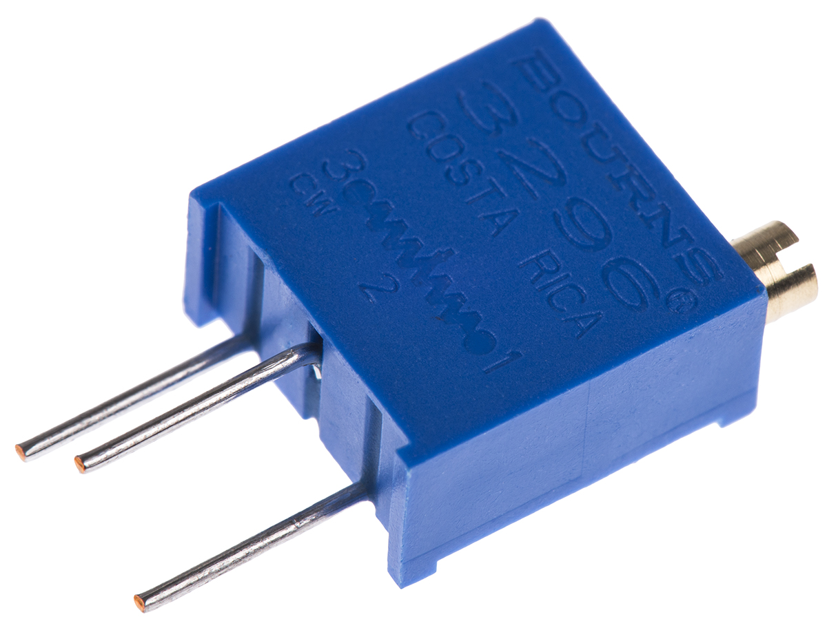 2kΩ, Through Hole Trimmer Potentiometer 0.5W Top Adjust Bourns, 3296