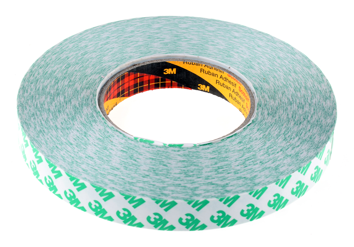 3M 9087 White Double Sided Plastic Tape, 0.26mm Thick, 5.2 N/cm, PVC Backing, 19mm x 50m