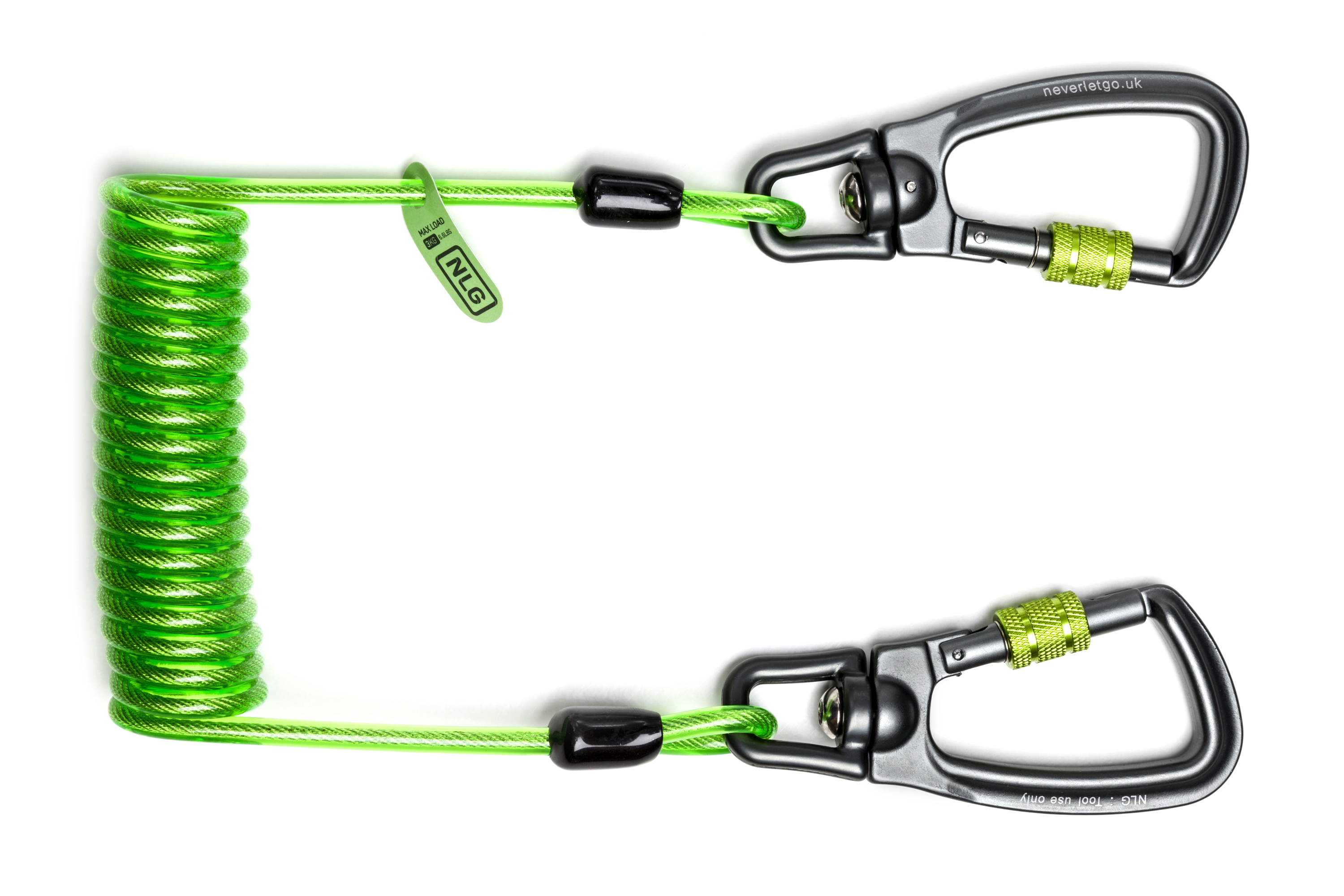 Never Let Go 10cm → 170cm PU Outer/Stainless Steel Tool Lanyard Lanyard, 3kg Capacity