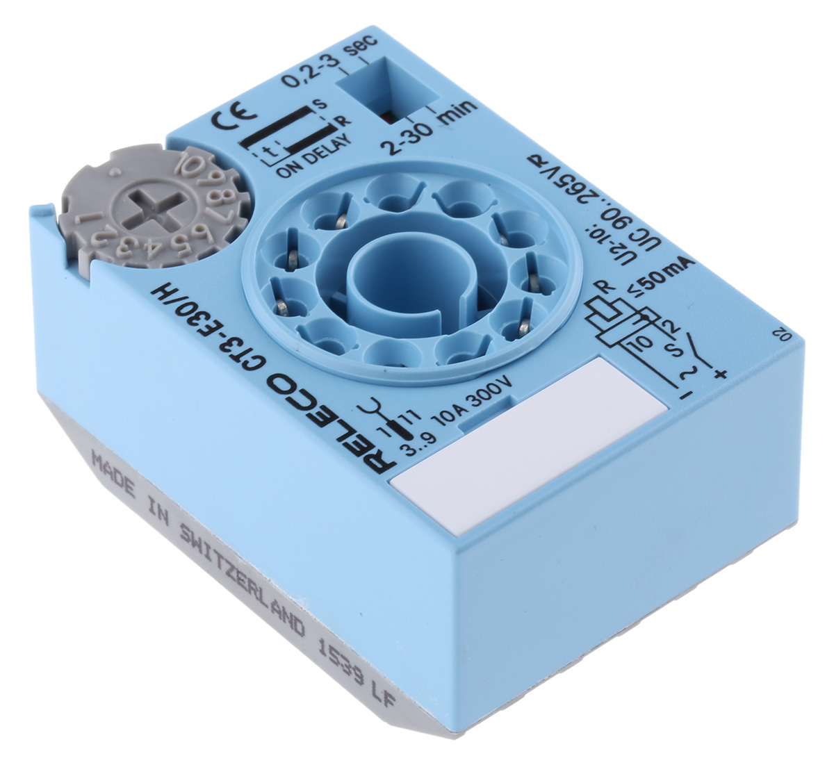 Releco CT3-E Series Plug In Timer Relay, 90 → 265V ac/dc, 0.2 → 30 min, 0.2 → 30s, 1-Function