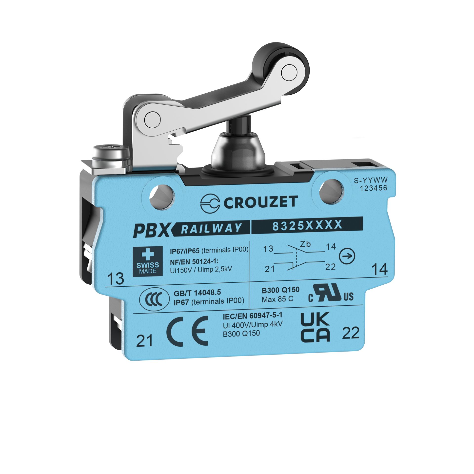 Crouzet Roller Lever Micro Switch, Screw Terminal, SPST, IP67