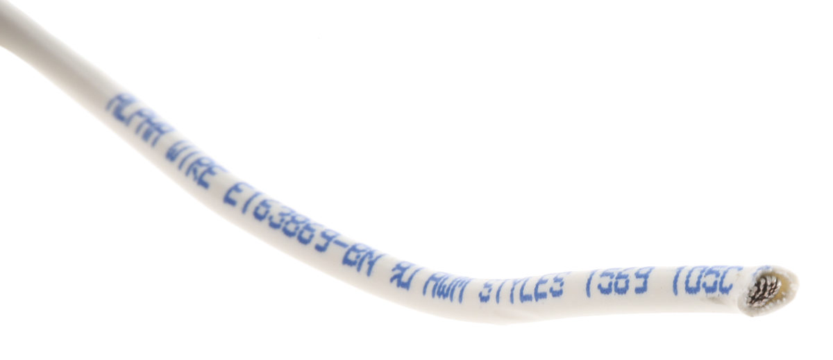Alpha Wire White 1.3 mm² Hook Up Wire, 16 AWG, 26/0.25 mm, 30m, PVC Insulation, 3057 WH005