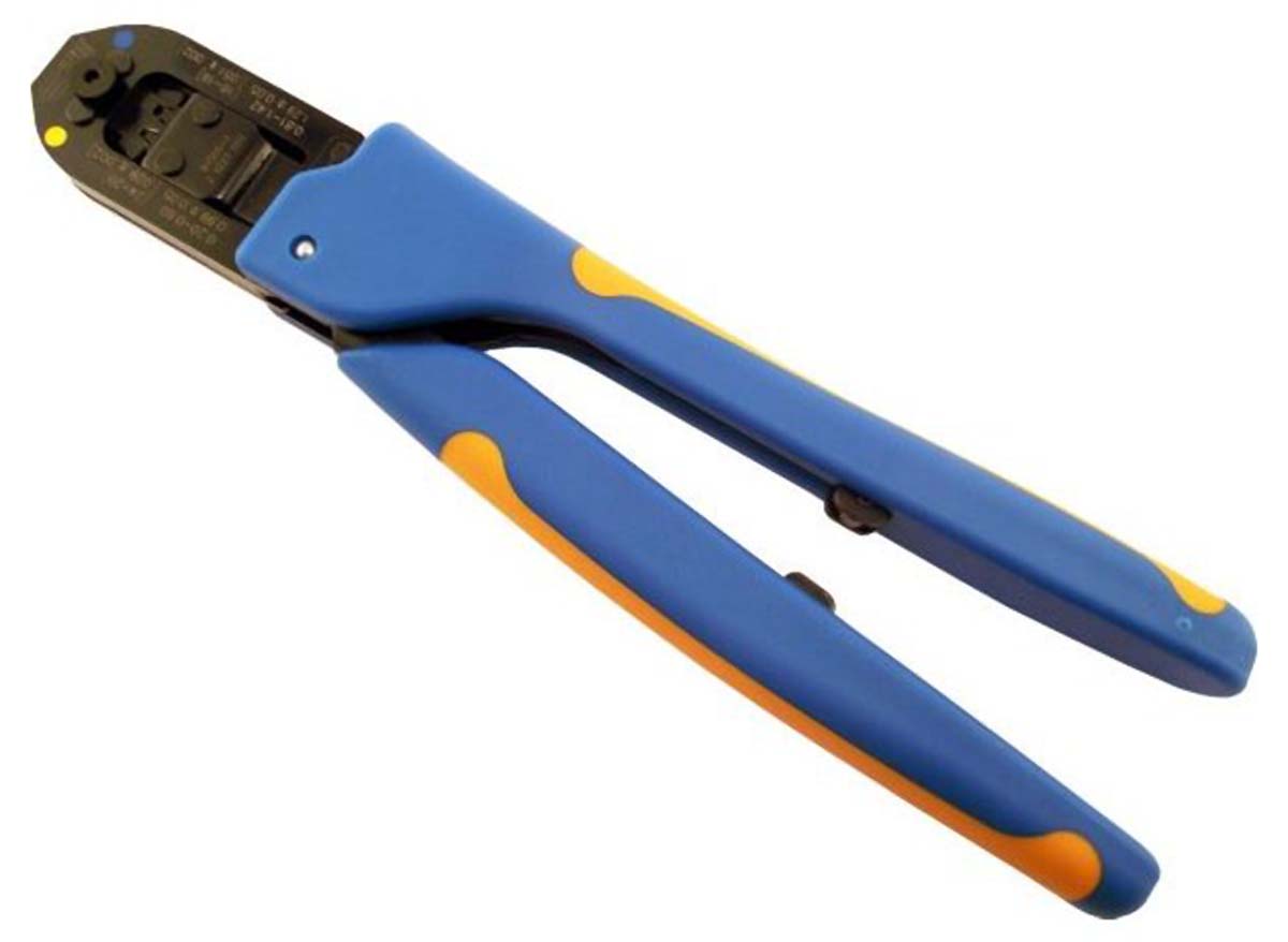TE Connectivity CERTI-CRIMP II Hand Ratcheting Crimp Tool for Flexible Flat Cable Connector Contacts, 0.12 →