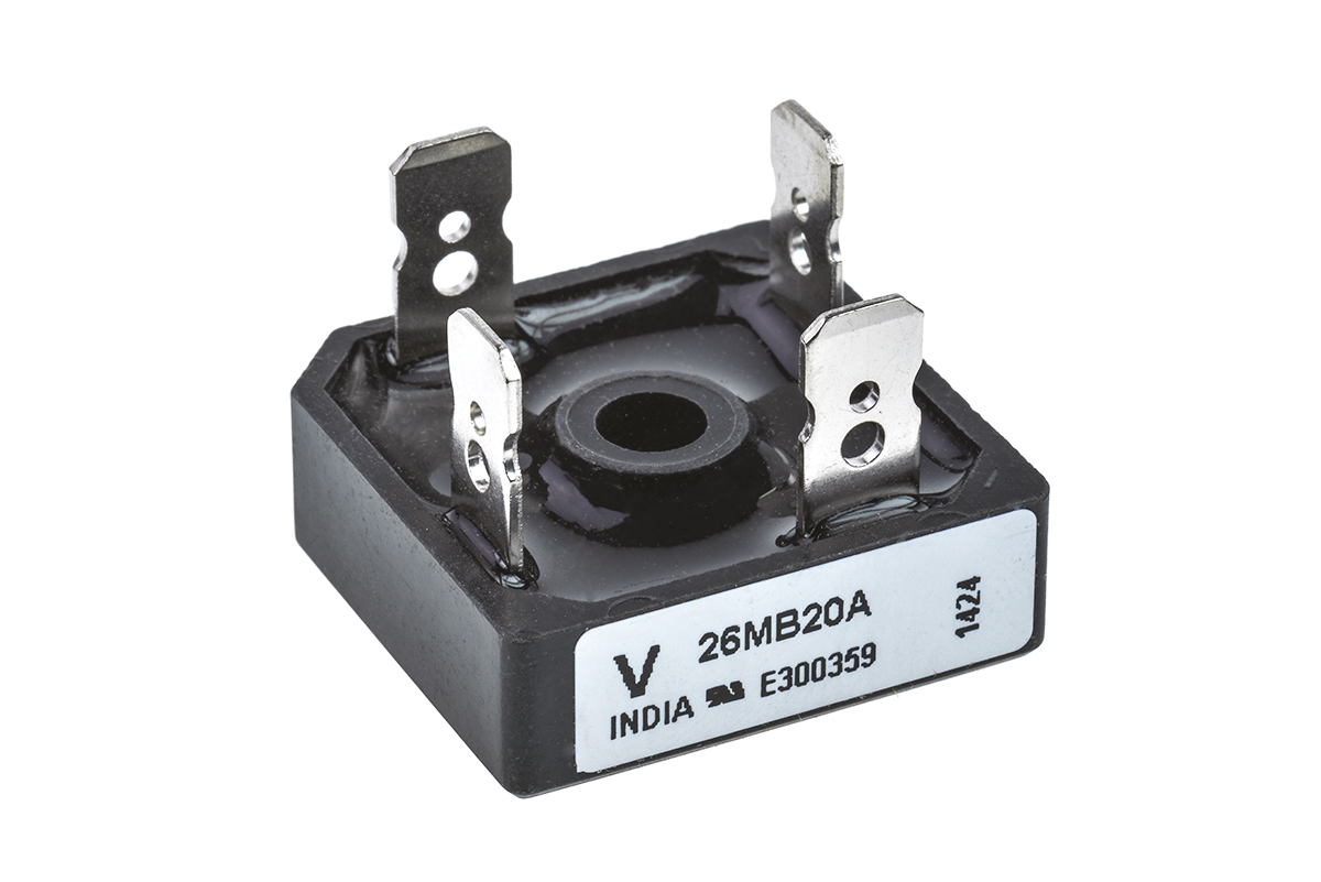 Vishay Bridge Rectifier, 25A, 200V, 4-Pin