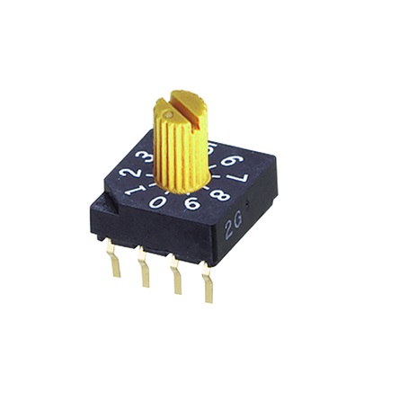 Nidec Components SC-2000, 10 Position, BCD Rotary Switch, 100 mA, Snap-In