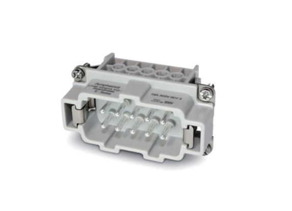 Amphenol Industrial Heavy Duty Power Connector Insert, 16A, Male, C146 Series, 6 Contacts