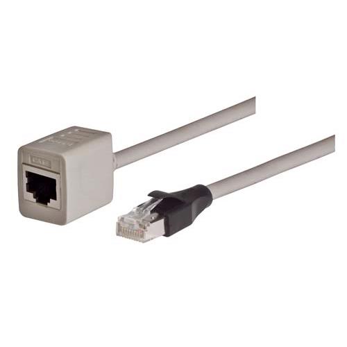 L-ComTRD, 3ft Cat5e, Grey RJ45 to Male RJ45 Female, Aluminium/Polyester Foil Shielded, Terminated PVC Sheath