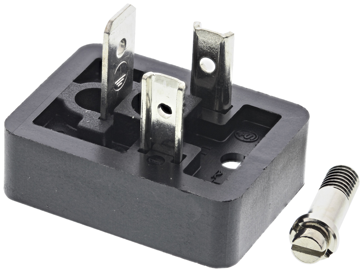 Hirschmann GSN 2P+E DIN 43650 B, Male Solenoid Valve Connector, 250 V ac/dc Voltage