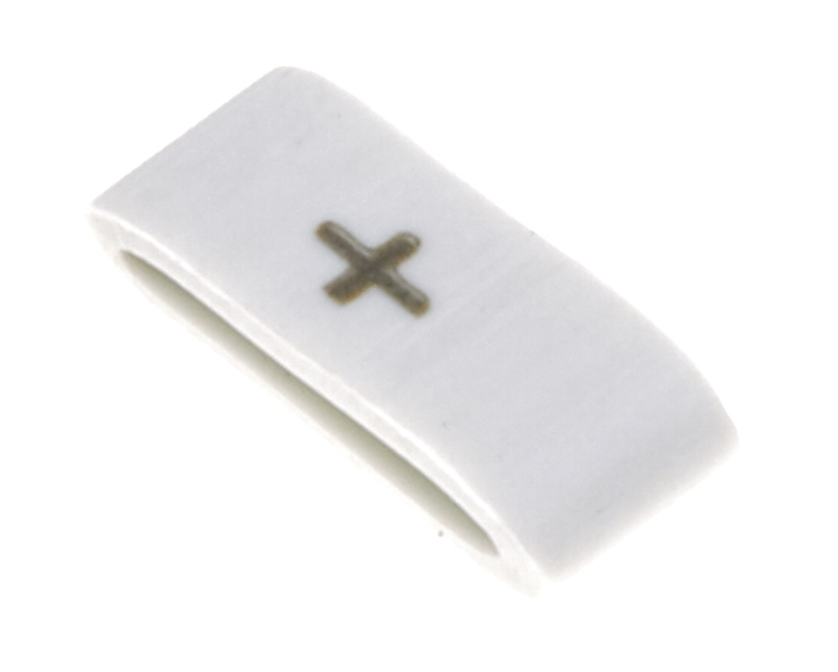 HellermannTyton HODS85 Slide On Cable Markers, Black on White, Pre-printed "+", 1.8 → 6.3mm Cable, 531-08051