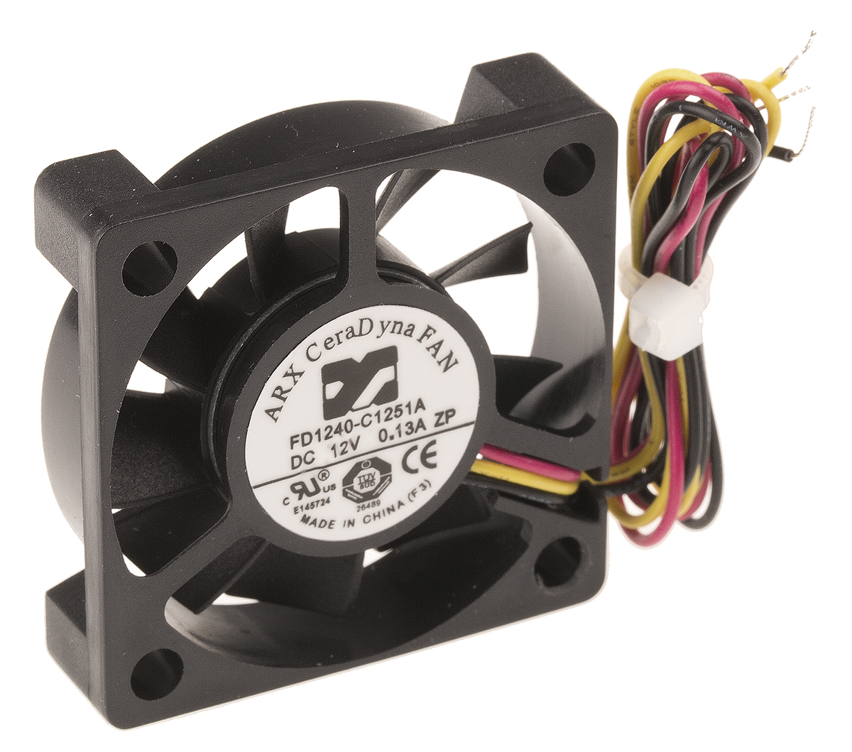 ARX CeraDyna Series Axial Fan, 12 V dc, DC Operation, 8.9m³/h, 1.2W, 120mA Max, 40 x 40 x 10mm