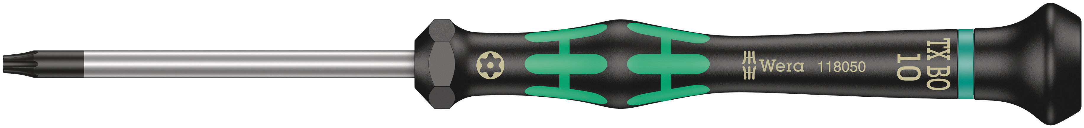 Wera Tamperproof Torx Precision Screwdriver, T10 Tip, 60 mm Blade, 157 mm Overall