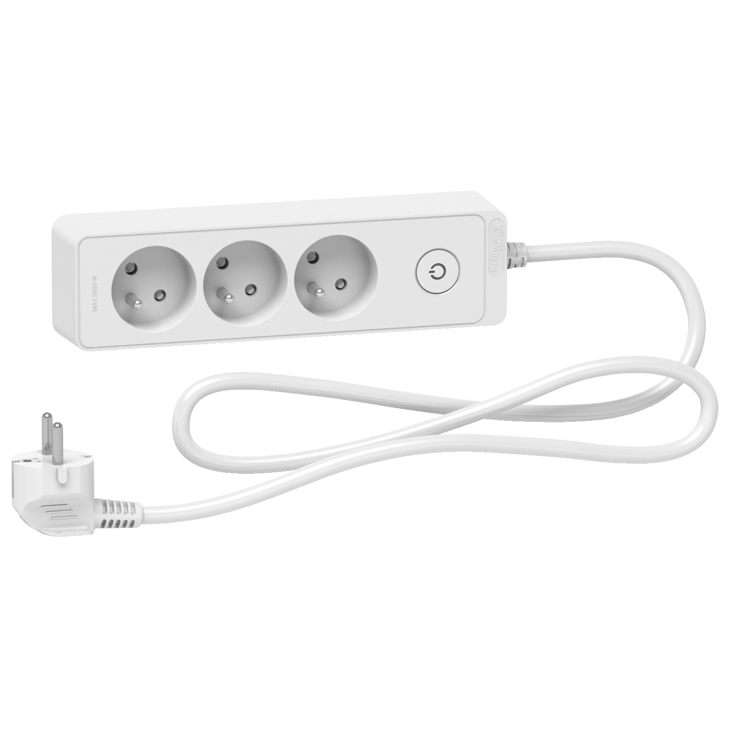 Schneider Electric French 2P 3 Gang Trailing Socket, 1.5m Cable, 16A, 250 V